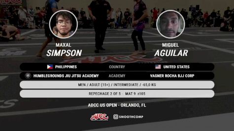 Miguel Aguilar vs Maxal Simpson 2025 ADCC Orlando Open/Youth Trials