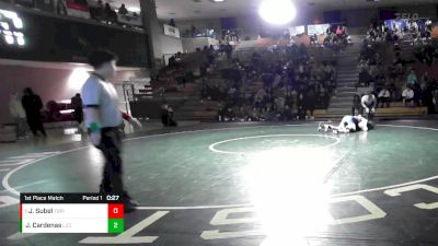 160 lbs 1st Place Match - Jake Subel, Torrey Pines vs Jacob Cardenas, La Costa Canyon