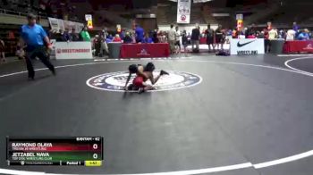 62 lbs Cons. Round 4 - Raymond Olaya, Trojan Jr Wrestling vs Jetzabel Nava, Top Dog Wrestling Club