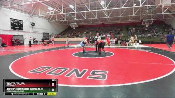 285 lbs Cons. Round 3 - Joseph Ricardo Gonzales, Moorpark College vs Tevita Taufa, Palomar