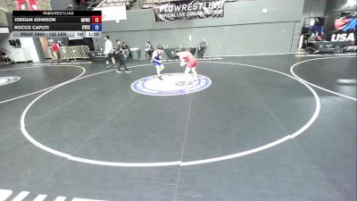 132 lbs 7th Place Match - Jordan Johnson, McKinleyville Freestyle Wrestling Club vs Rocco Caputi, Community Youth Center - Concord Campus Wrestling