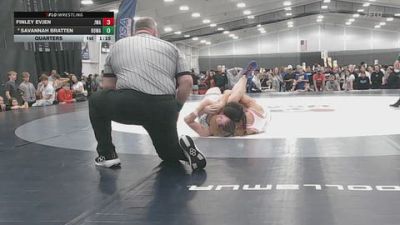 135 lbs Quarters - Finley Evjen, Jackrabbit Wrestling Academy vs Savannah Bratten, Rogue Warrior