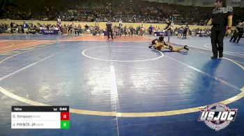 76 lbs Semifinal - Gatlin Simpson, Blanchard Wrestling Club vs JERRY PRINCE JR, Darko Valley Wolfpak