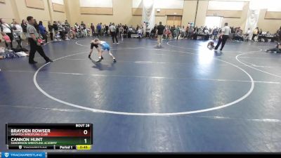 66 lbs Champ. Round 2 - Cannon Hunt, Sanderson Wrestling Academy vs Brayden Rowser, Wasatch Wrestling Club