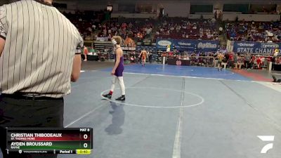 D 2 132 lbs Cons. Round 5 - Ayden Broussard, Rayne vs Christian Thibodeaux, St. Thomas More