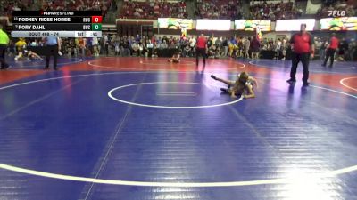 74 lbs Quarterfinal - Rodney Rides Horse, Remnant Wrestling Club vs Rory Dahl, Baker Wrestling Club