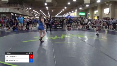 115 lbs Cons 16 #1 - Sydney Cannon, Mt. Zion Kids Wrestling Club vs Megan Spencer, Interior Grappling Academy