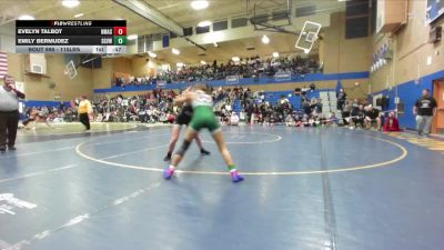 115lbs Cons. Round 4 - Emily Bermudez, Sageview (Girls) vs Evelyn Talbot, North Mason (Girls)