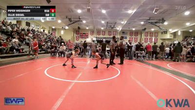 67 lbs Rr Rnd 2 - Piper Weisinger, Wyandotte Youth Wrestling vs Ollie Siegel, Raw