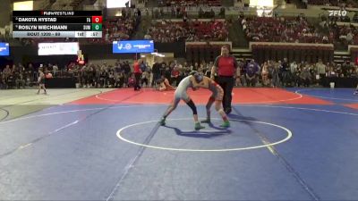 69 lbs 3rd Place Match - Roslyn Wiechmann, TenSleep Hyattville Scrappers vs Dakota Hystad, Falls Academy