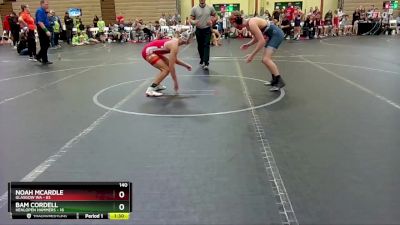 140 lbs Round 1 (6 Team) - Noah McArdle, Glasgow WA vs Bam Cordell, Henlopen Hammers