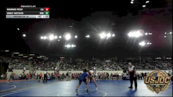 118 lbs Round Of 16 - Rowdie Peck, Hinton Takedown Club vs Emily Bryson, Hennessey Takedown Club