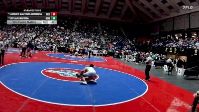 132-3A 5th Place Match - Dylan Rivera, North Hall vs Adolfo Bautista-Bautista, Gilmer County