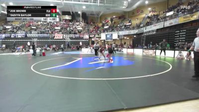 155 lbs Semifinal - Taevyn Baylor, Humbolt Hs vs Zoe Brown, Plainville HS