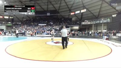 Girls 2A 100 lbs Champ. Round 2 - Shan-Lee Salazar, Orting (Girls) vs Alexa Phillips, Mark Morris (Girls)