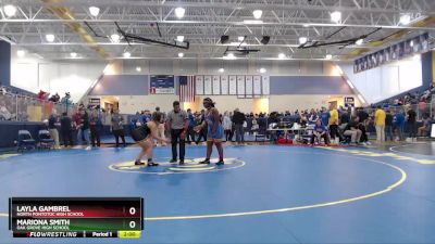 165 lbs Quarterfinal - Layla Gambrel, North Pontotoc High School vs Mariona Smith, Oak Grove High School
