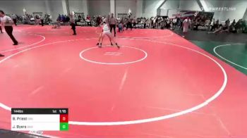 144 lbs Quarterfinal - Beau Priest, Driller WC vs Jack Byers, War Hammer