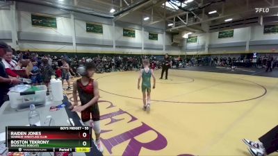 55 lbs Quarterfinal - Raiden Jones, Warrior Wrestling Club vs Boston TeKrony, Brookings Bobcats