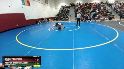 126 lbs Champ. Round 2 - Ashton Steffenhagen, Natrona County vs Jaxon Tillotson, Lyman