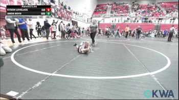 37 lbs Quarterfinal - Kyson Lovelace, Clinton Youth Wrestling vs Amos Boyd, Harrah Little League Wrestling