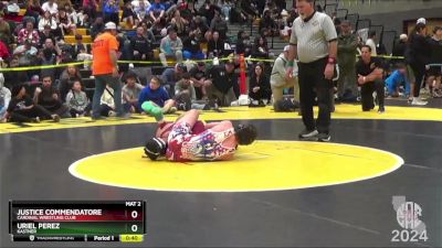 122 lbs Cons. Round 3 - Justice Commendatore, Cardinal Wrestling Club vs Uriel Perez, Kastner