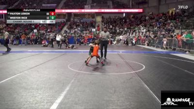 43 lbs Champ. Round 1 - Weston Rice, Linn County vs Paxton Lemon, Ogden`s Outlaws