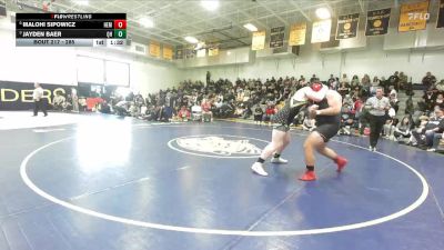 285 lbs Quarterfinal - Jayden Baer, Quartz Hill vs Malohi Sipowicz, Hemet