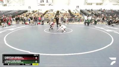 142 lbs Round 2 - Christian Kendall, Hilton Junior Cadet Wrestling vs Logan Karlsson, Bears Of Brewster Wrestling