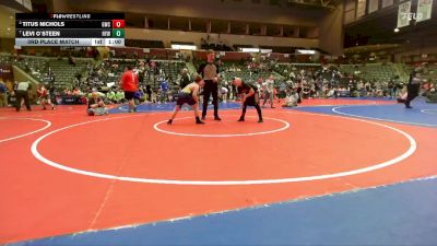 115 lbs 3rd Place Match - Levi O`Steen, Harrison Youth Wrestling vs Titus Nichols, Gravette Wrestling Club