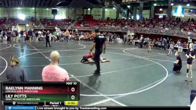 82 lbs Quarterfinal - Lily Potts, WWC Predator Wrestling vs Raelynn Manning, Lincoln Girls Wrestling