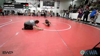 49 lbs Quarterfinal - Corey Clifton, Vian Wrestling Club vs Cambrie Kelso, Tiger Trained Wrestling