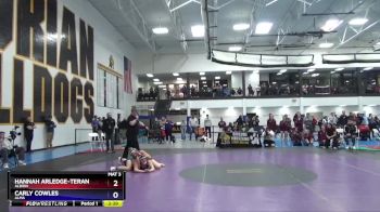 131 lbs Cons. Round 3 - Carly Cowles, Alma vs Hannah Arledge-Teran, Albion