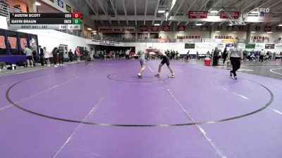 157 lbs Cons. Round 4 - Gavin Braun, Dakota Wesleyan (S.D.) vs Austin Scott, Southeastern
