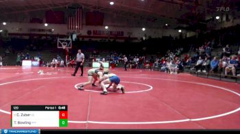 120 lbs 5th Place Match - Cade Zuber, Greenfield-Central vs Tobias Bowling, Purdue Polytech