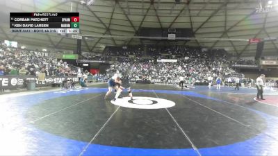 Boys 4A 215 lbs Champ. Round 2 - Corban Patchett, Spanaway Lake vs Ken David Larsen, Mariner