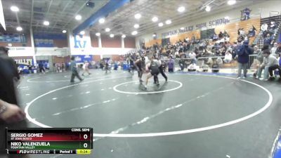 150 lbs Cons. Semi - Sergio Gomez, St John Bosco vs Niko Valenzuela, Fountain Valley