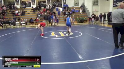 134 lbs Quarterfinal - Luke Cotton, Reeltown vs Brody Hayes, T. R. Miller