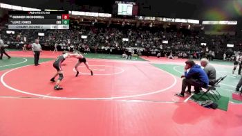 114 lbs Champ. Round 2 - Gunner McDowell, TBG1 vs Luke Jones, CWD1