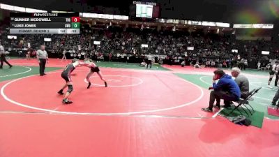 114 lbs Champ. Round 2 - Gunner McDowell, TBG1 vs Luke Jones, CWD1