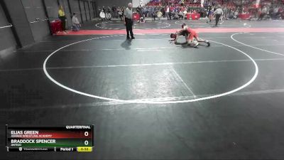 130 lbs Quarterfinal - Elias Green, Askren Wrestling Academy vs Braddock Spencer, Antigo