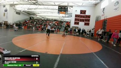 120 lbs Semifinal - Elijah Nose, Laurel vs Baylor Burton, Huntley Project