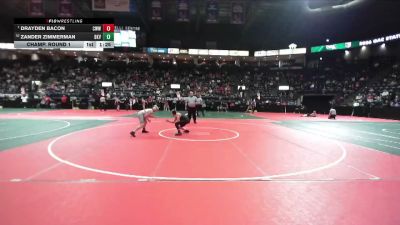 110 lbs Champ. Round 1 - Drayden Bacon, CWWA vs Zander Zimmerman, BKV1