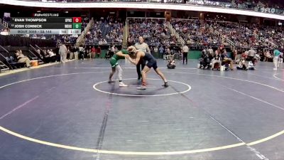 3A 144 lbs Champ. Round 1 - Evan Thompson, Union Pines vs Josh Connick, West Brunswick High School