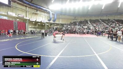 Girls 155 lbs Quarterfinal - Brenda Mariscal, East Valley (Yakima) (Girls) vs Sonia Mendoza, Granger (Girls)