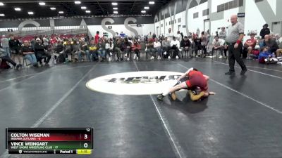 75 lbs Semis & 1st Wrestleback (8 Team) - Colton Wiseman, Indiana Outlaws vs Vince Weingart, West Shore Wrestling Club