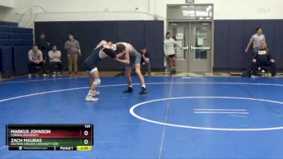 125 lbs Champ. Round 1 - Markus Johnson, Corban University vs Zach Mauras, Eastern Oregon University (OR)