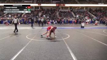 75 lbs Champ. Round 1 - Timber Perkins, Caney Valley vs Jadelyn Cerecero, Hoisington Jr Cardinal Wrestling Club
