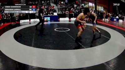 60kg Champ. Round 1 - Jonah Sanderson, Saskatoon Junior Huskies vs Benjamin Carroll, Spartan Wrestling Club