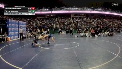 3A 126 lbs Quarterfinal - Kyle Simpson, Parkwood High School vs George Coleman, Fred T. Foard High School