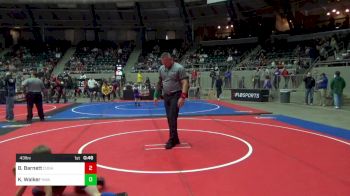 43 lbs Quarterfinal - Beau Barnett, Cushing Tigers vs Kyng Walker, HURRICANE WRESTLING ACADEMY